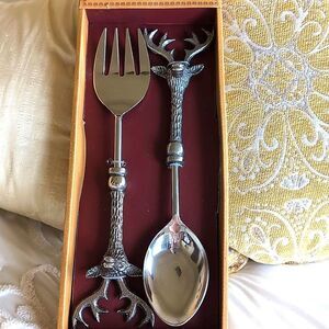 Vintage set of Stainless Steel Serving pieces from the Global Market